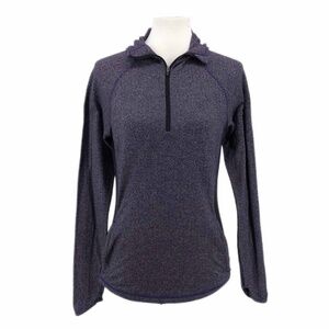 EUC - Lucy - Herringbone 1/4 Zip Athletic Pullover - Purple & Black - Medium